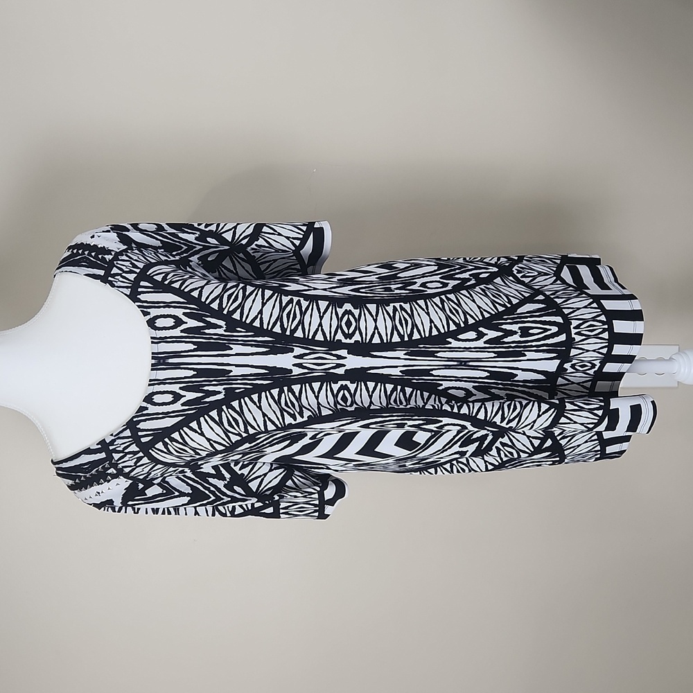 Styles and Co black and white tonic top scoop neck woman shirt dress size XL